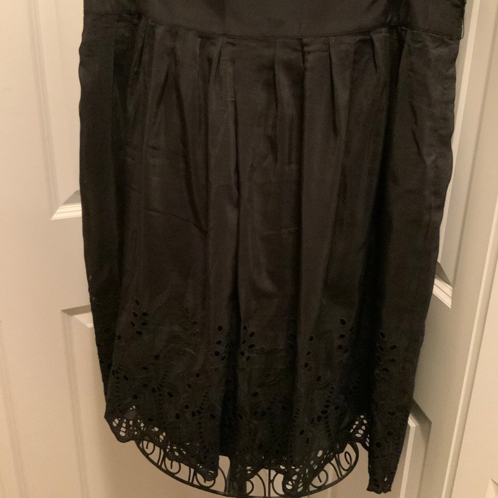 Ann Taylor Black Skirt Eyelet Trim Size 14  NWOT